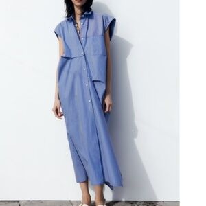 Worn Once Zara Striped Poplin Dress